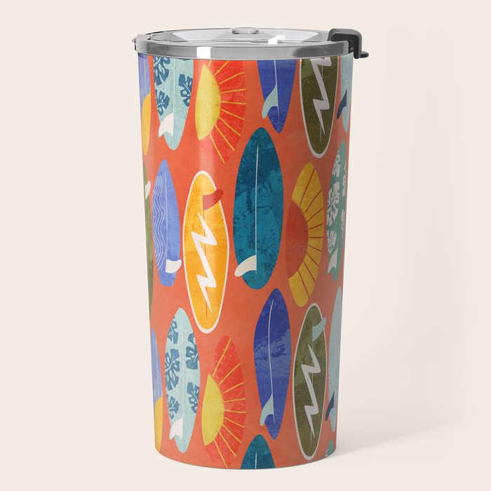 Surfboard orange  Travel Mug Gallery Image 2