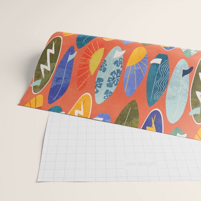 Surfboard orange  Wrapping Paper Gallery Image 2