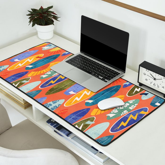 Surfboard orange  Desk Mat Gallery Image 2