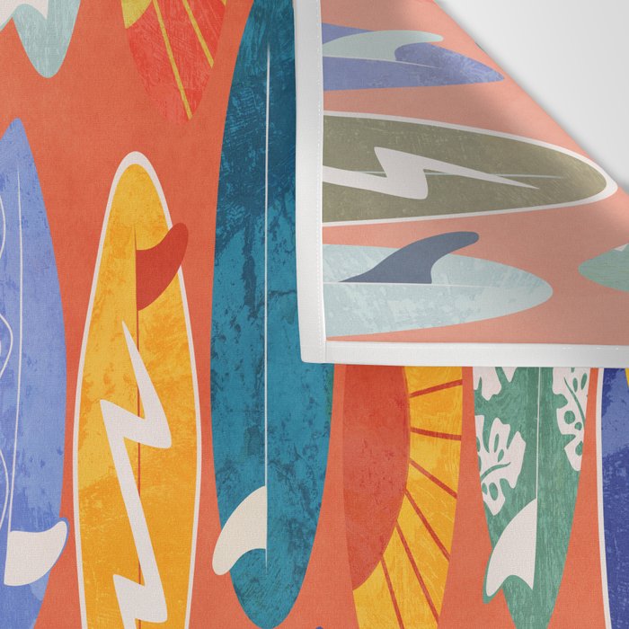 Surfboard orange  Wall Tapestry Gallery Image 3