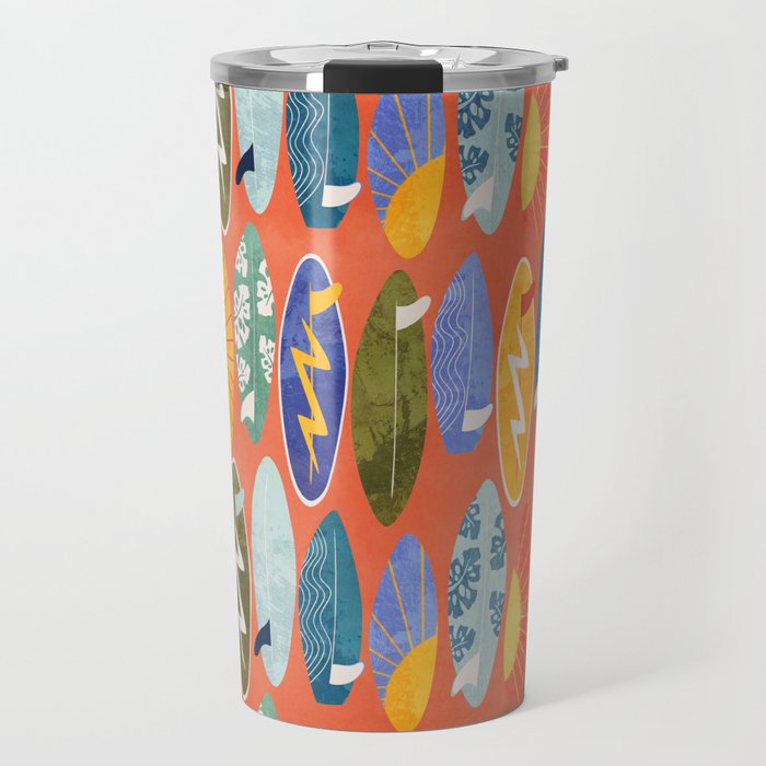 Surfboard orange  Travel Mug Gallery Image 1
