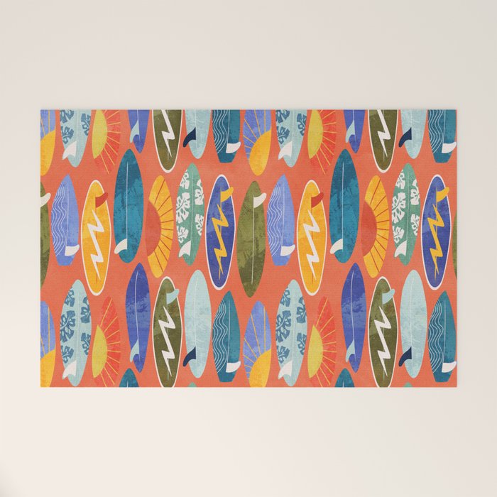 Surfboard orange  Welcome Mat Gallery Image 1