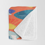 Surfboard orange  Throw Blanket Gallery Image 3