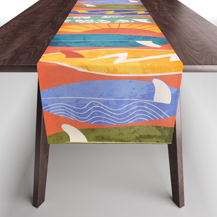 Surfboard orange  Table Runner Gallery Image 1