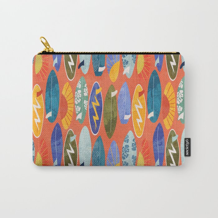 Surfboard orange  Carry All Pouch Gallery Image 1