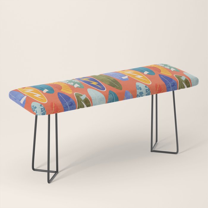 Surfboard orange  Bench Gallery Image 1