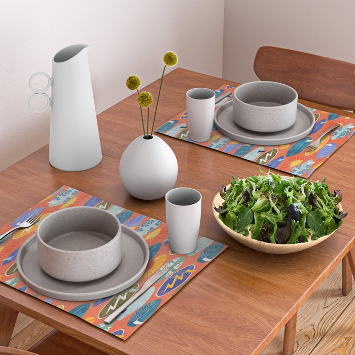Surfboard orange  Placemat Gallery Image 2