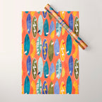 Surfboard orange  Wrapping Paper Gallery Image 1