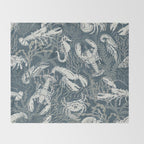 Lobster and friends Throw Blanket Gallery Image 2