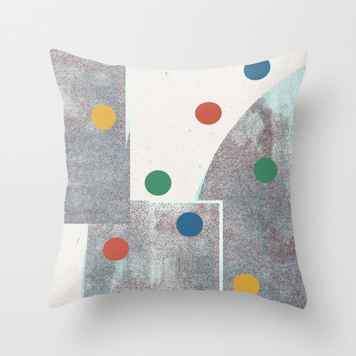 Retro Dots No.2 Throw Pillow Gallery Image 1