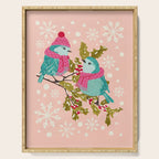 Winter Birds in Festive Scarves Serving Tray Gallery Image 1
