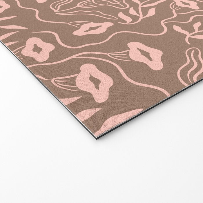 Dreamy Victorian Flower Pattern on Mocha Mousse Welcome Mat Gallery Image 2
