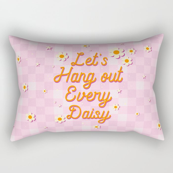 Let's Hang Out Every Daisy - Plant Puns Rectangular Pillow Gallery Image 2