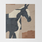 Abstract Minimal Horse 8 Throw Blanket Gallery Image 2