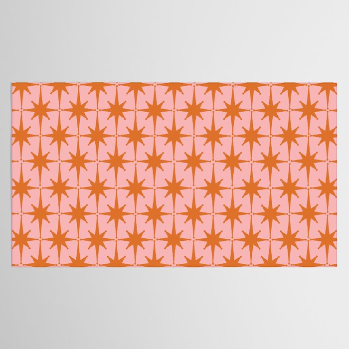 Retro Vintage 50s Starbursts Pattern in Pink and Orange Tablecloth Gallery Image 2