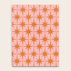 Retro Vintage 50s Starbursts Pattern in Pink and Orange Notebook Gallery Image 4