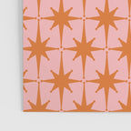 Retro Vintage 50s Starbursts Pattern in Pink and Orange Poster Gallery Image 3