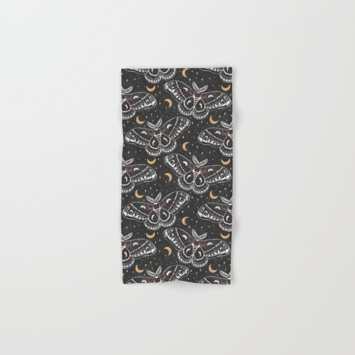 Celestial Cecropia - Black red & gold Bath Towel Gallery Image 1