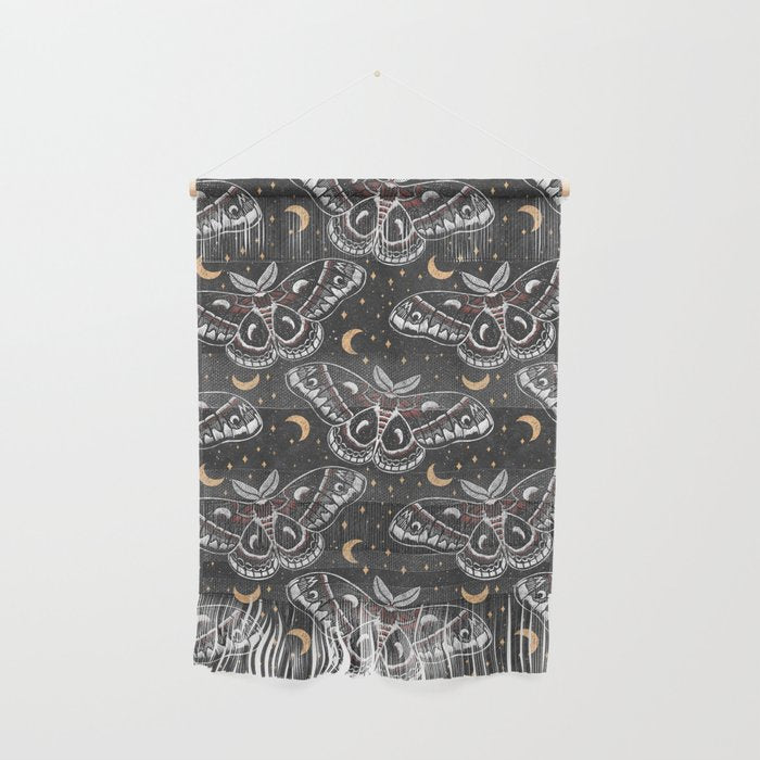 Celestial Cecropia - Black red & gold Wall Hanging Gallery Image 1