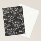Celestial Cecropia - Black red & gold Stationery Card Gallery Image 2