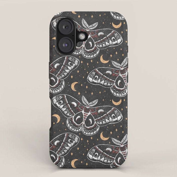 Celestial Cecropia - Black red & gold iPhone Case Gallery Image 1