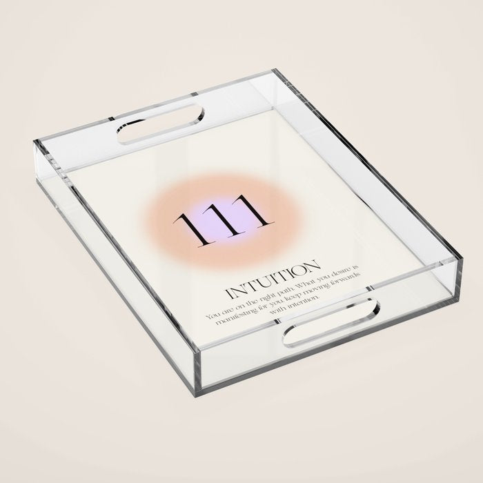 Angel Number 111 | Intuition Acrylic Tray Gallery Image 1