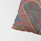 Birds and Fish Vintage Mola Textile Pillow Sham Gallery Image 4