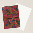 Birds and Fish Vintage Mola Textile Stationery Card Gallery Image 2