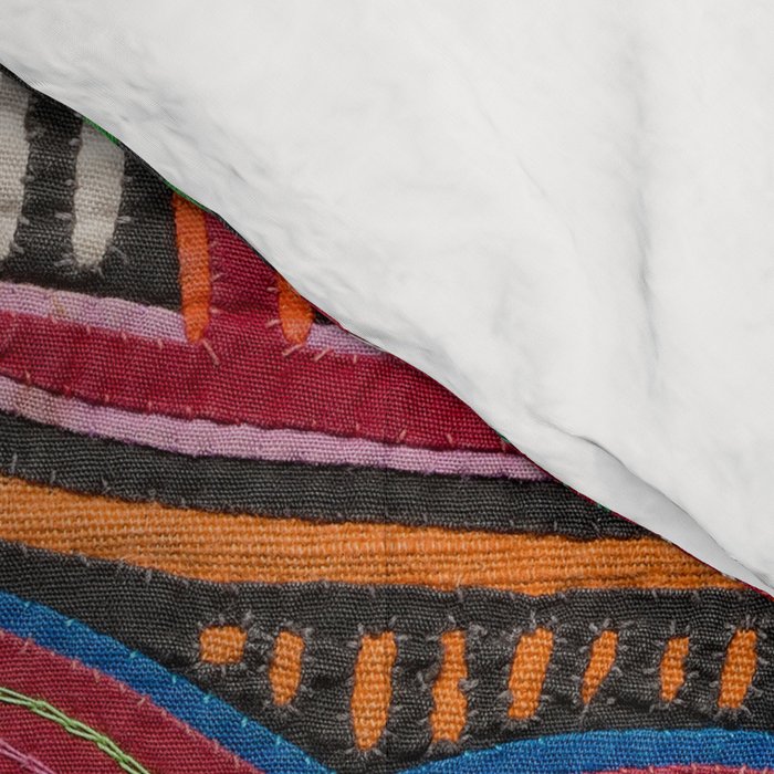 Birds and Fish Vintage Mola Textile Comforter Gallery Image 4