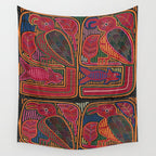 Birds and Fish Vintage Mola Textile Wall Tapestry Gallery Image 4