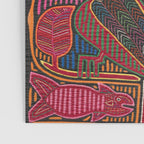 Birds and Fish Vintage Mola Textile Poster Gallery Image 3