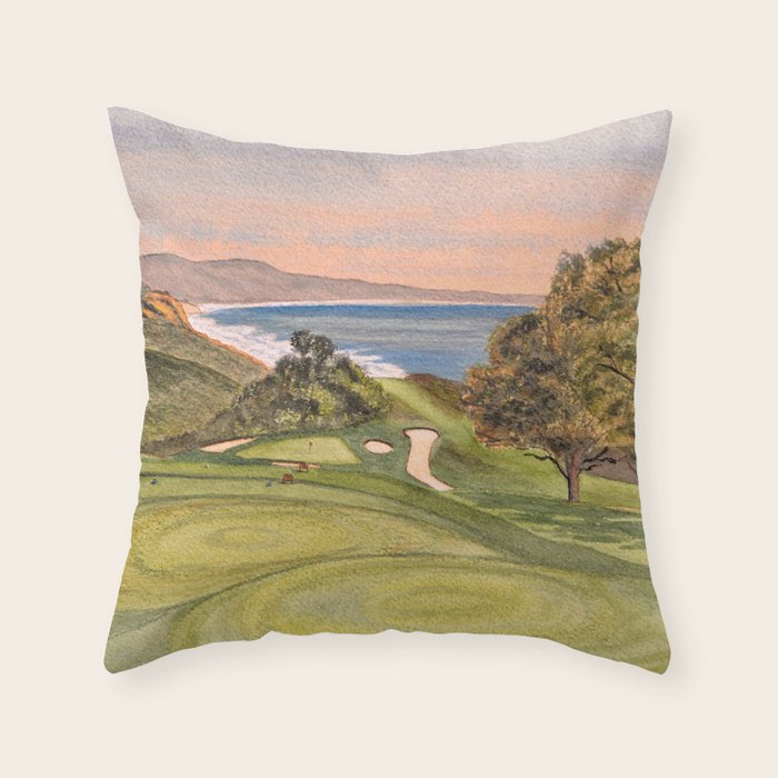 Torrey Pines South Golf Course Hole 6 Throw Pillow Gallery Image 6