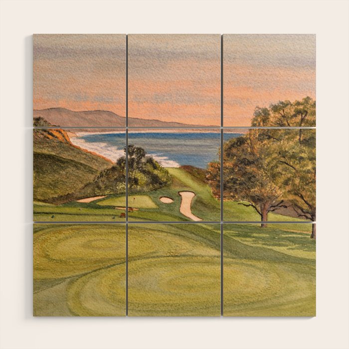 Torrey Pines South Golf Course Hole 6 Wood Wall Art Gallery Image 1