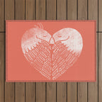 Love birds sitting on a tree Outdoor Rug Gallery Image 1