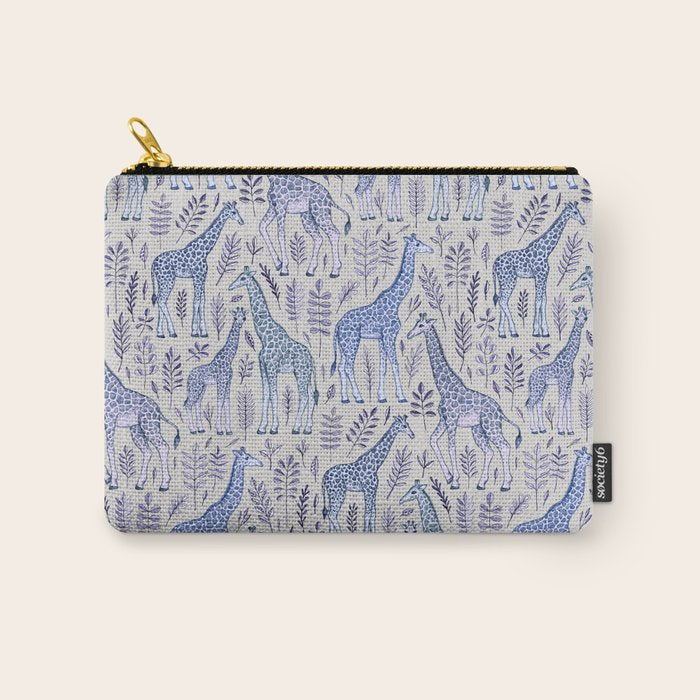Blue Giraffe Pattern Carry All Pouch Gallery Image 1