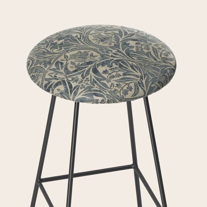 William Morris Vintage Bluebell Blue Sea Green Vellum Stool Gallery Image 2