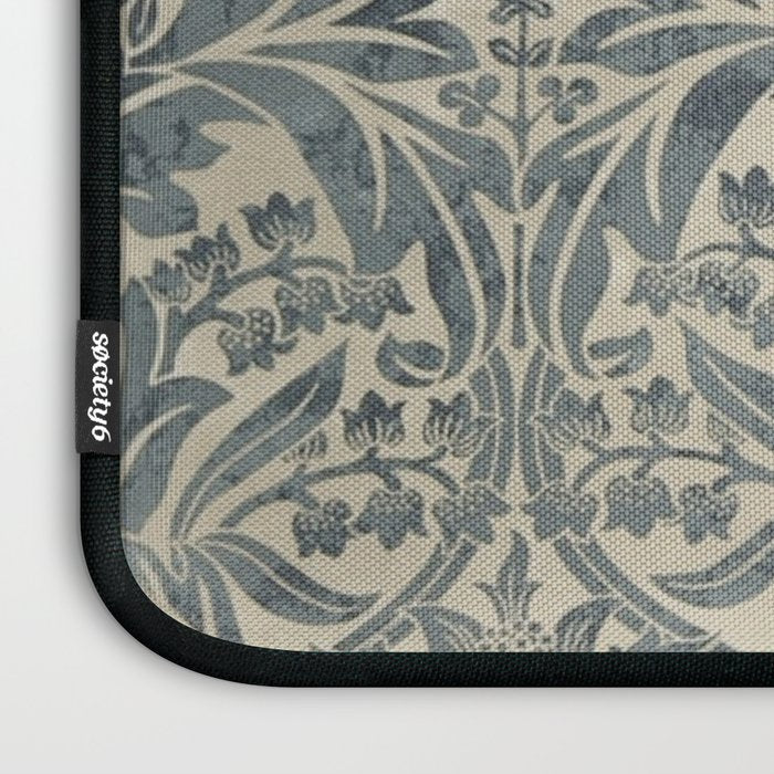 William Morris Vintage Bluebell Blue Sea Green Vellum Laptop Sleeve Gallery Image 3