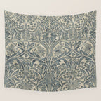 William Morris Vintage Bluebell Blue Sea Green Vellum Wall Tapestry Gallery Image 4