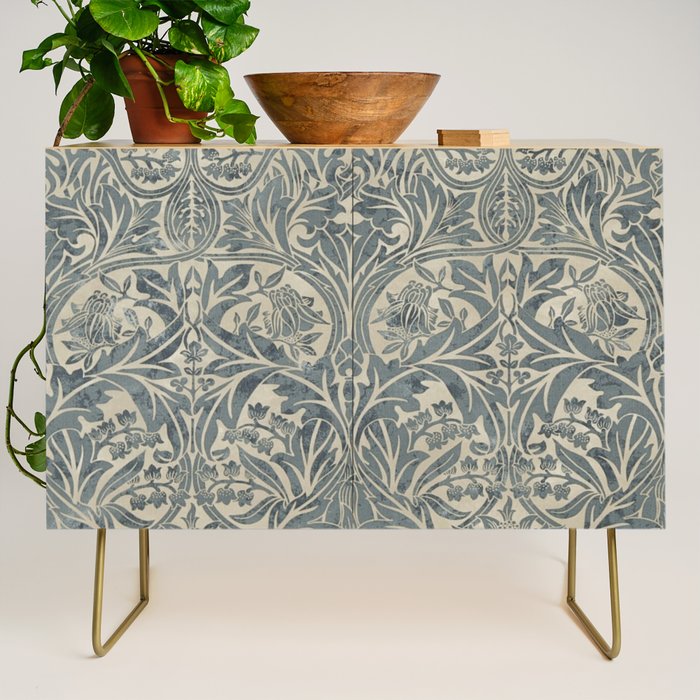 William Morris Vintage Bluebell Blue Sea Green Vellum Credenza Gallery Image 1