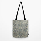 William Morris Vintage Bluebell Blue Sea Green Vellum Tote Bag Gallery Image 2