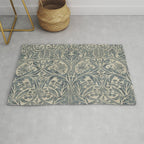 William Morris Vintage Bluebell Blue Sea Green Vellum Rug Gallery Image 1
