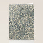 William Morris Vintage Bluebell Blue Sea Green Vellum Stationery Card Gallery Image 2