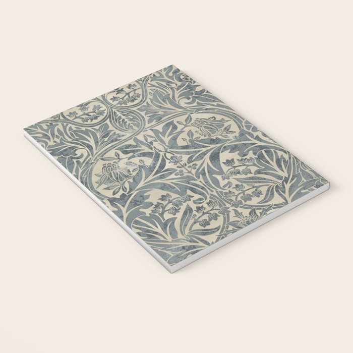 William Morris Vintage Bluebell Blue Sea Green Vellum Notebook Gallery Image 3