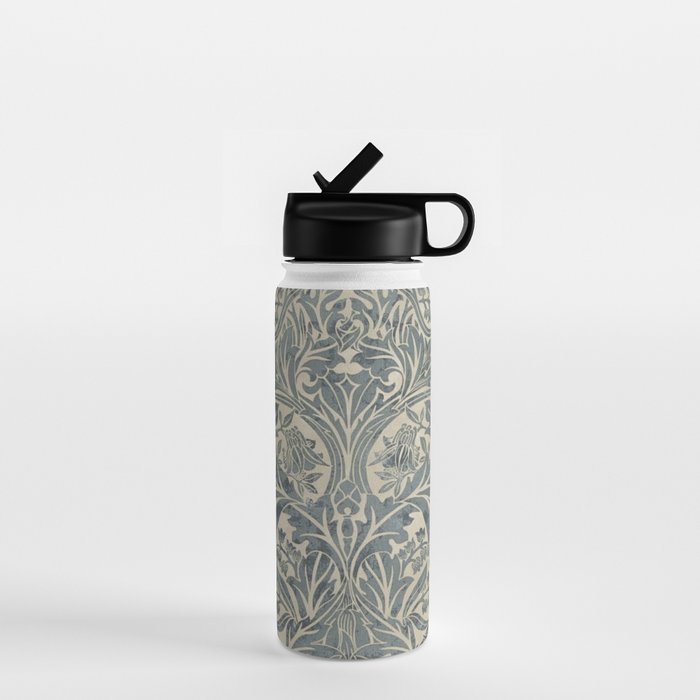 William Morris Vintage Bluebell Blue Sea Green Vellum Water Bottle Gallery Image 1