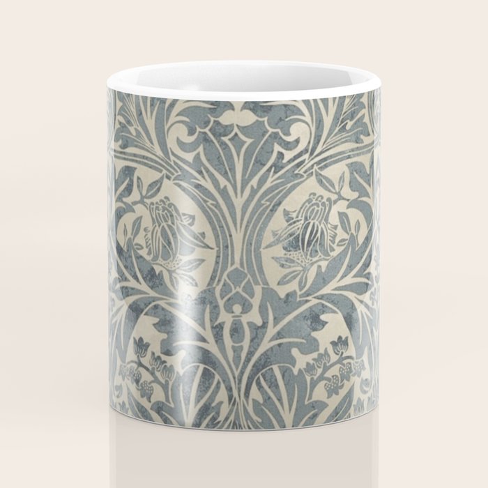 William Morris Vintage Bluebell Blue Sea Green Vellum Coffee Mug Gallery Image 4