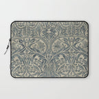 William Morris Vintage Bluebell Blue Sea Green Vellum Laptop Sleeve Gallery Image 1