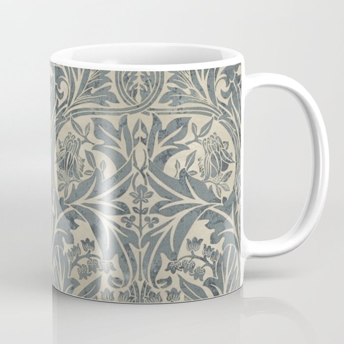 William Morris Vintage Bluebell Blue Sea Green Vellum Coffee Mug Gallery Image 1