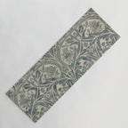 William Morris Vintage Bluebell Blue Sea Green Vellum Yoga Mat Gallery Image 1