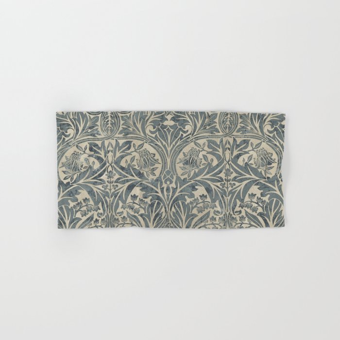 William Morris Vintage Bluebell Blue Sea Green Vellum Bath Towel Gallery Image 1
