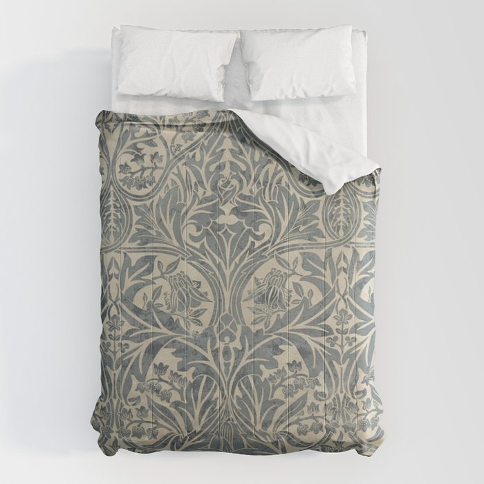 William Morris Vintage Bluebell Blue Sea Green Vellum Comforter Gallery Image 6
